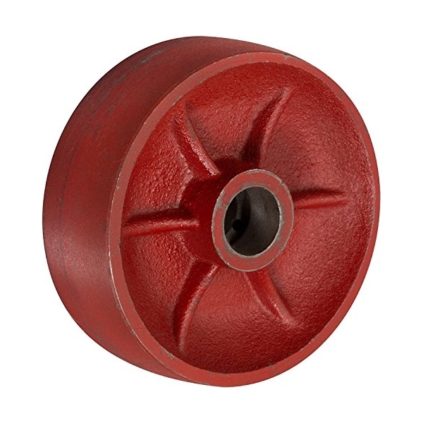 5"x2" RED DUCTILE Steel Wheel, Replacement, 1,500 lbs Capacity